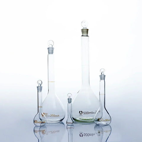 Class A Borosilicate Glass Volumetric Flask with Stopper, 1pcs - 5ml to 1000ml