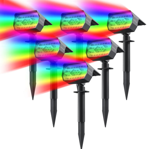 29LED RGB Solar Spotlights, 7-Color Changing Christmas Outdoor Landscape Lights, Waterproof IP67 for Garden & Patio Decor