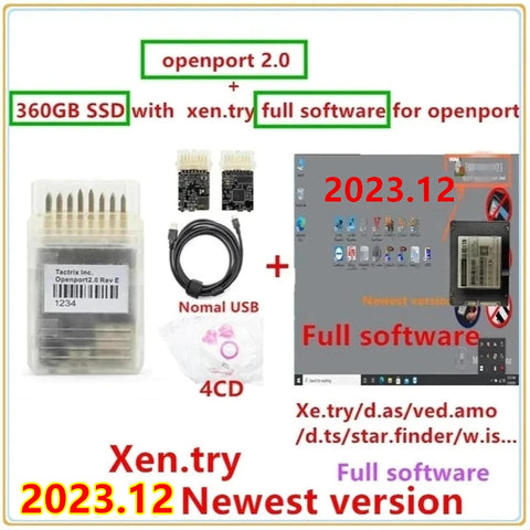 2023.12 Diagnostic Software & Tactrix Openport 2.0 ECU Tuning OBD2 Scanner Tool - Remote Install Included