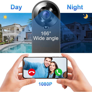 1080p Wireless Video Doorbell Camera, WiFi Smart Home Security, Motion Detect, Night Vision, Tuya Intercom
