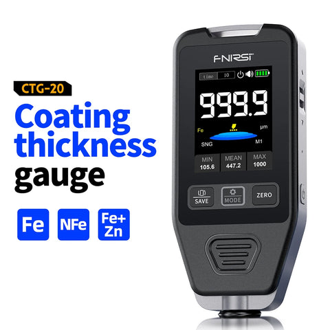 Car Paint Thickness Gauge Metal Coating 0-1400um Fe/NFe/Fe+Zn Electroplate Putty Gauge CTG-20
