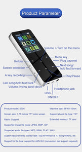 2" Metal Touch MP3 MP4 Music Player, Bluetooth 5.0, FM Radio, Alarm, E-book, Card Support
