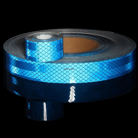 Blue Reflective Self-Adhesive Tape 2.5cm x 5m for Cars, Motorcycles, Bicycles - Waterproof Safety Reflector Strips
