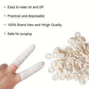 100pcs Disposable Latex Finger Cots Non-slip Anti-static Rubber Fingertip Gloves Durable Protectors