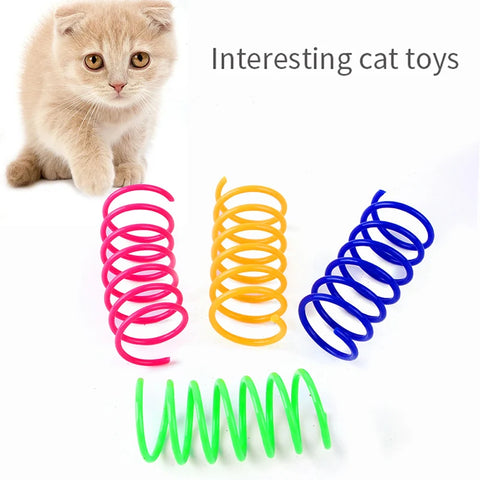 Colorful Durable Cat Spring Toy Coils - Kitten Play Spirals - Sets Available 4/8/16/20