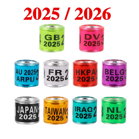 50 Pigeon Racing Bands 2026 - Colorful ID Rings for Birds