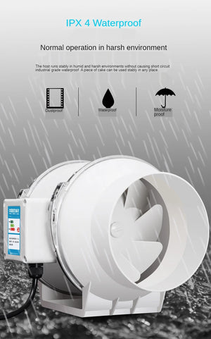 "Inline Duct Extractor Fan 3-6 Inch Low Noise Hydroponic Kitchen Grow Room Ventilation Exhaust"