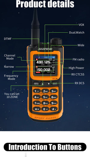 2025 Long Range Walkie Talkie 1000 Channel UHF VHF Ham Radio FM USB-C Charge Waterproof 2-Way Radio