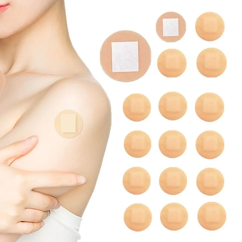 100pcs Waterproof Breathable Skin Tone Round Adhesive Bandages for Wound Dressing