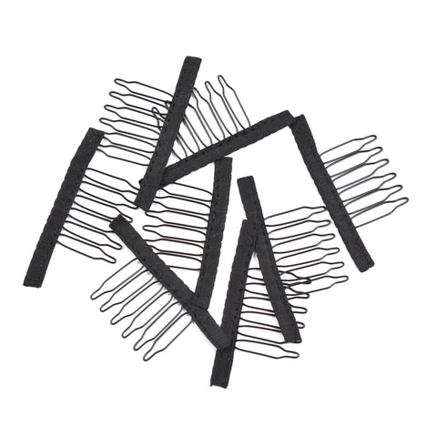 12 Pcs Steel Teeth Lace Wig Clips Combs for Wig Caps Accessories & Tools