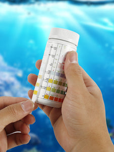 100pcs Aquarium Water Test Strips 7-in-1 Freshwater Saltwater PH Kit