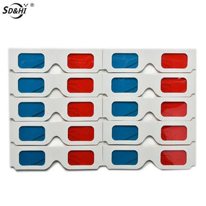 10 Pack Universal 3D Glasses Red Blue Cyan Anaglyph Cardboard for Movies