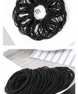 100pcs Women's 4cm Nylon Elastic Hair Bands Set - Scrunchies, Ponytail Rubber Bands, Hair Accessories Headwear