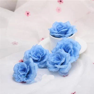 10 Black Silk Roses 8cm for Weddings, Events, Parties, Home Decoration