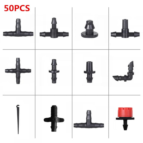 50-Pack 1/4" Barbed Fittings for Drip Irrigation Systems