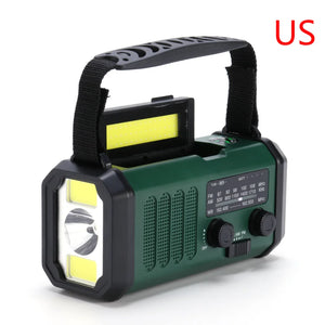 10,000mAh Solar Hand Crank Weather Radio with USB Charging, Emergency LED Flashlight, NOAA FM/AM/WB Power Bank