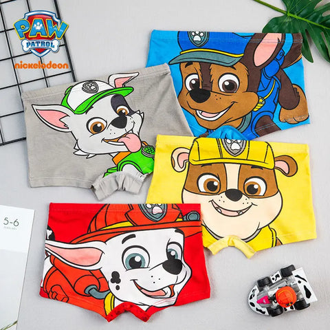 4-Pack Genuine Paw Patrol Cotton Underwear for Boys - Breathable Cartoon Briefs