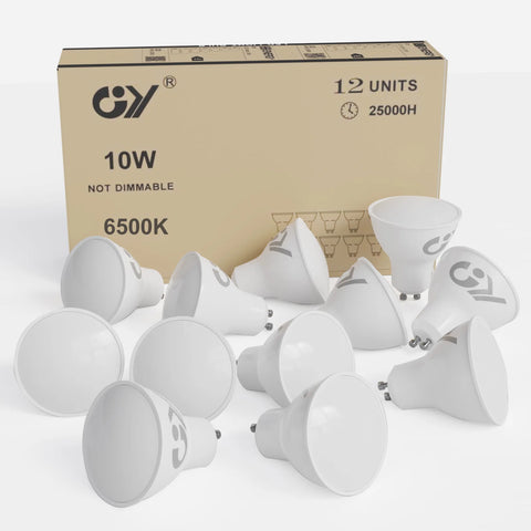 GU10 LED Light Bulb 10W, 1100 Lumens, 100W Halogen Equivalent, 120° Beam, Non-Dimmable