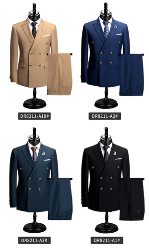 "2024 Men's Slim Fit Suit 2-Piece Set: Formal Business Wear (Jacket+Pants)"