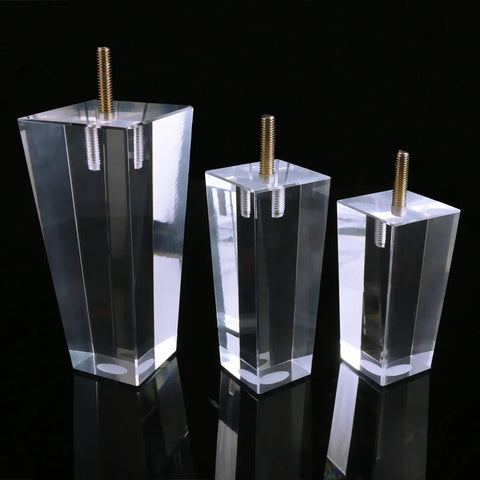 Acrylic Square Furniture Legs for Cabinets, Dressers, Sofas, Coffee Tables – Transparent Modern Holders