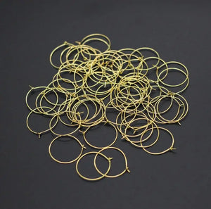 100pcs Round Loop Earring Blanks: 20-35mm Iron Wire Hoops for DIY Jewelry Making