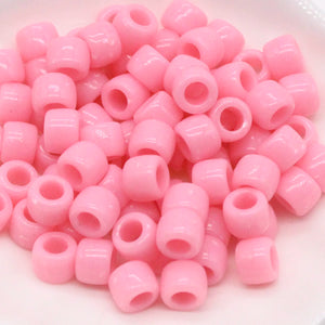 100pcs 6x9mm Colorful Pony Beads for DIY Bracelets, Necklaces, Crafts, Hair Jewelry Making