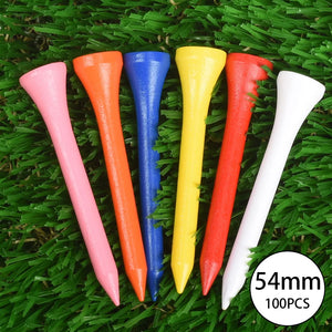 100pcs Mixed Color Wooden Golf Tees - Durable Golf Accessories