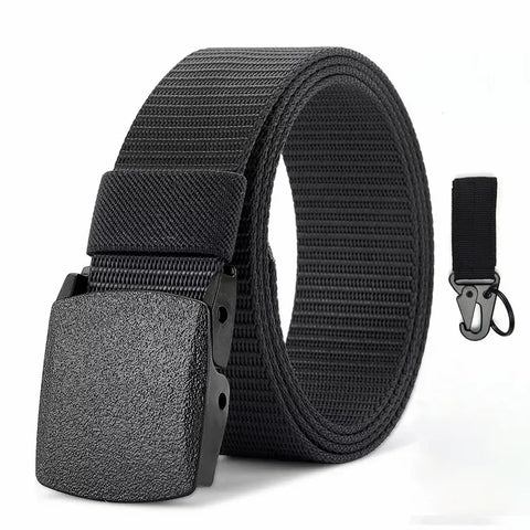 Extra-Large 150cm Automatic Buckle Tactical Nylon Belt for Men - Outdoor Hunting Multifunctional Canvas Belt