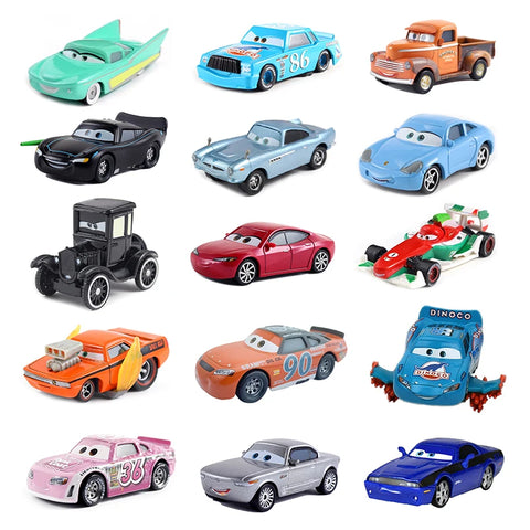Diecast Toy Cars Set: Lightning McQueen, Sally & Chick Hicks Collection for Kids
