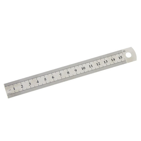 15cm Precision Steel Sewing Ruler Tool, Double-Sided Measuring for Foot Sewing