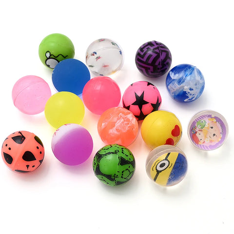 100pcs 25mm Colorful Rubber Bouncy Balls Toys for Kids Floating Elastic Balls