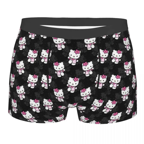 Custom Men's Hello Kitty Boxer Briefs Breathable Underwear Shorts Panties