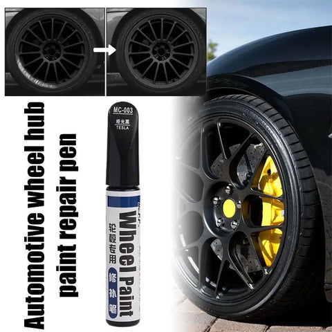 12ml Silver Black Alloy Wheel Repair Pen for Scratch & Curb Damage – Paint Brush & Spray for Hub Wheels