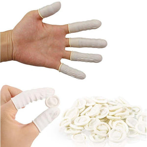 100pcs Disposable Latex Finger Cots Non-slip Anti-static Fingertip Protectors Rubber Gloves