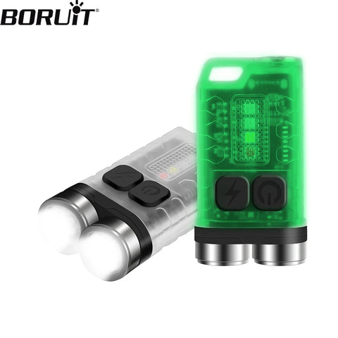 Compact LED Keychain Flashlight Mini Rechargeable Torch Magnetic UV Work Light Camping Lantern