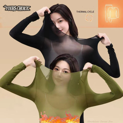 2025 Women's Thermal Underwear Long Sleeve Pullover Winter Autumn Casual Solid Warm Base Layer Top