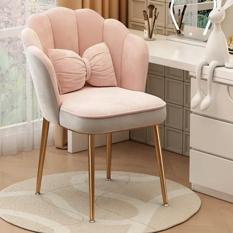 Girls Cute Bedroom Stool - Nordic Style Makeup Chair, Dressing or Dining Seat, Anchor Design, Ideal for Bedroom Decor