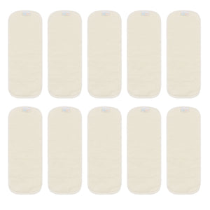 10-Pack Hemp Cloth Diaper Inserts, Reusable & Washable, 4-Layer Absorption