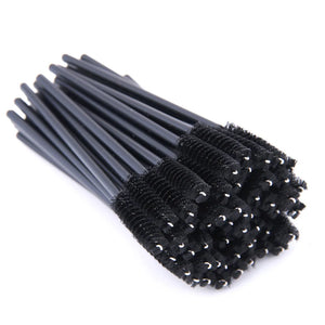 100-Pack Disposable Mascara Wands & Brow Brushes for Makeup Professionals