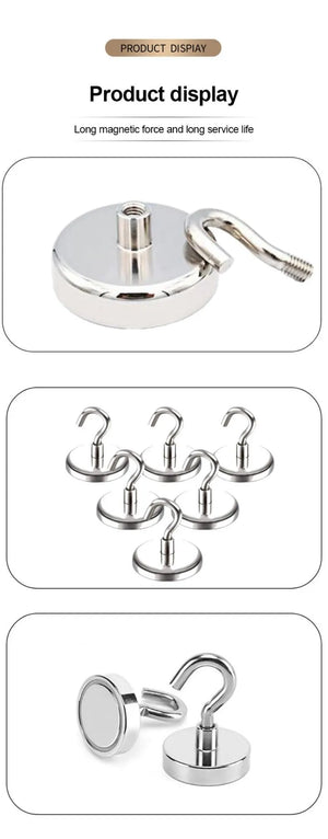 10-Pack Heavy Duty Magnetic Hooks Key Holders for Home, Kitchen, Bathroom Storage & Organization