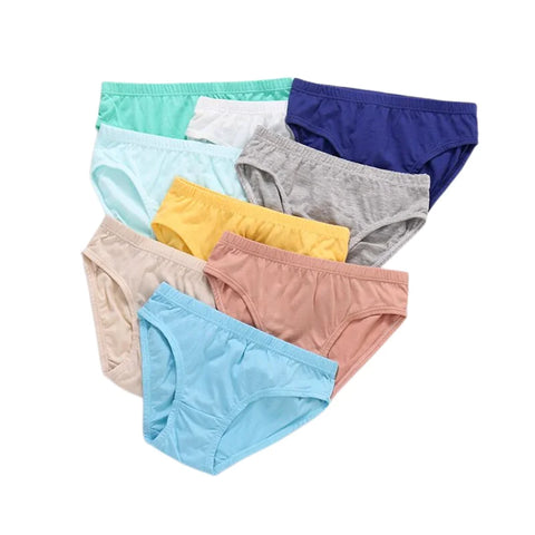6-Pack Kids Solid Panties Briefs Underwear for Ages 2-10 Years