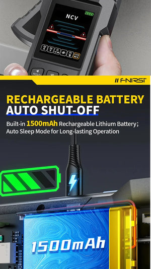 10,000 Counts DC/AC Current Voltage Clamp Meter USB Charger 600A Ampere Tester NCV Electrician Tool