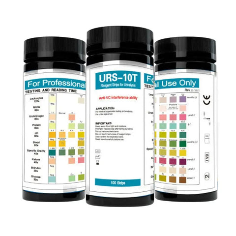 10-Parameter Urinalysis Reagent Test Strips - 100 Strips for Urine Testing: Leukocytes, Nitrite, Protein, pH & More