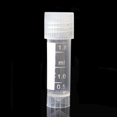 20pcs 1.8ml Standable Cryopreservation Freezing Tubes with Screw Cap for Lab Analysis Vials/Centrifuge Use