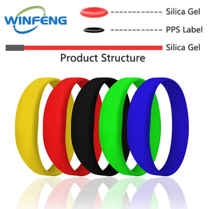 10-Pack 125kHz RFID Silicone Wristbands Waterproof TK4100 EM4100 Proximity Bracelets for Men & Women Swimming Pool