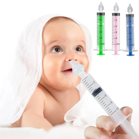 10ml Baby Nasal Cleaner with Silicone Suction Tips, Portable Syringe Irrigator for Infants