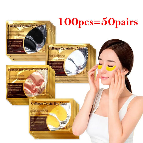 50-Pack Gold Under Eye Masks for Dark Circles, Puffiness & Hydration Therapy