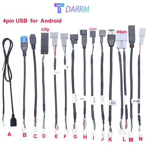 4-Pin USB Converter Cable Adapter for Car Android Devices