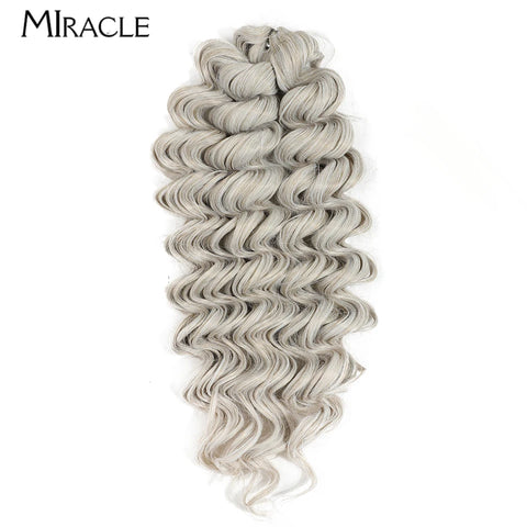 30 Inch Deep Wave Crochet Hair Extensions Braiding Hair Bundles Synthetic Long Wavy Fake Hair