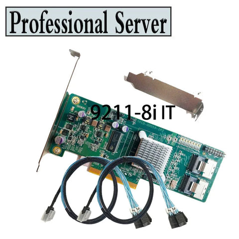 6Gbps HBA Card IT Mode ZFS FreeNAS Unraid + 2 SFF-8087 SATA Cables